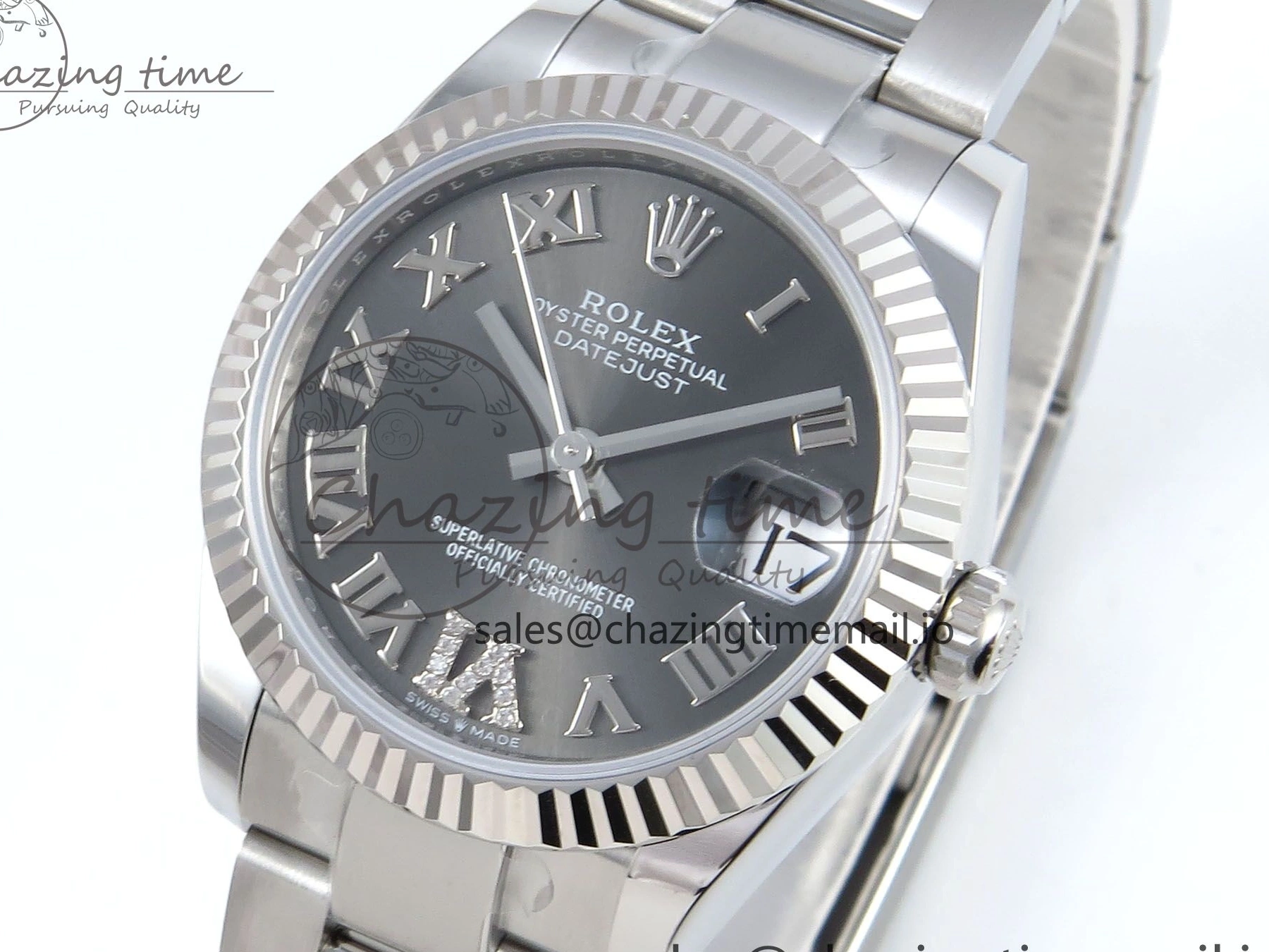 Edition Gray ARF Diamonds Roman Best 904L 2688 31 on 1:1 Oyster 278274 DateJust Bracelet ETA Steel Dial SS 1218